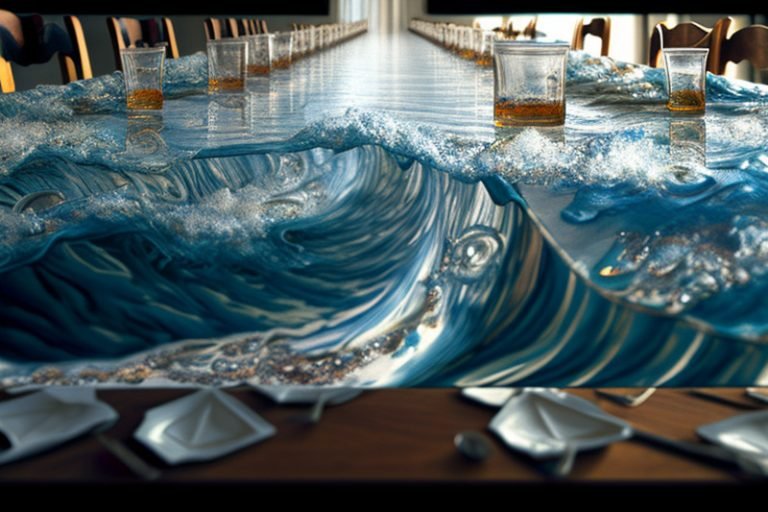 Ocean Wave Resin Table: Elevate Your Dining Experience