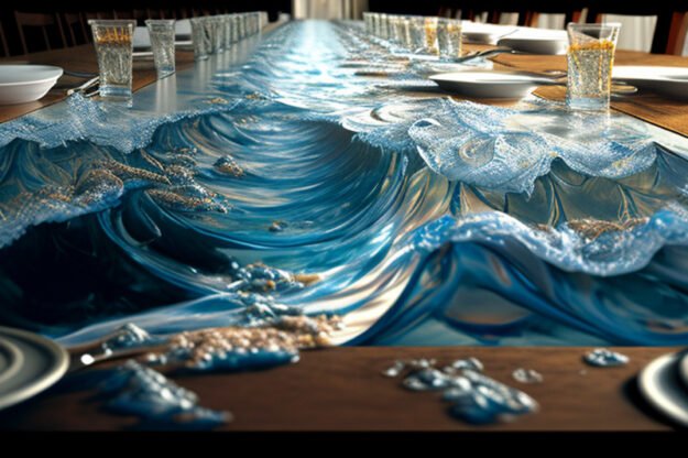Ocean Wave Resin Table: A Masterpiece Crafted by Nature's Elegance