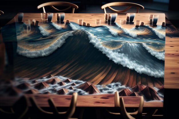 Ocean Wave Resin Table -