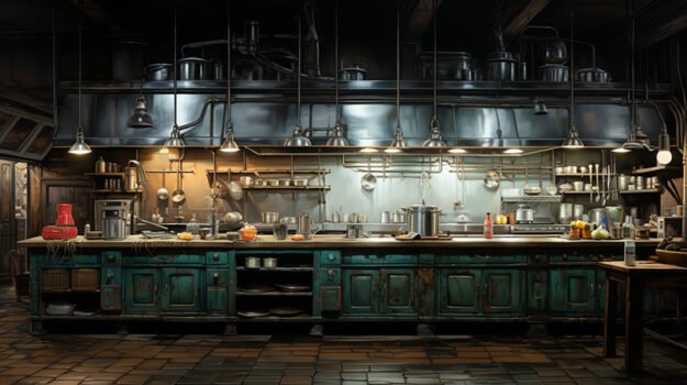 Long Classical Wood Kitchen Table