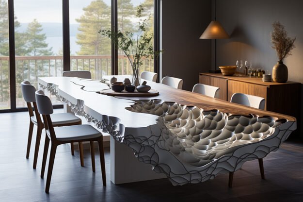 White Concrete River Table: Elevate Your Dining Experience