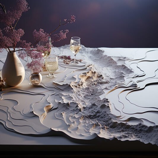 White Concrete River Table: Elevate Your Space with Timeless Elegance