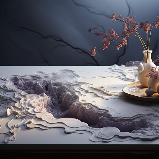 White Concrete River Table: A Stunning Centerpiece for Your Home