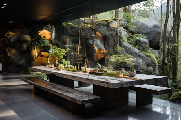 Concrete Kitchen Table: A Fusion of Nature and Modern Design