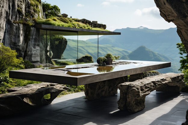 Exquisite Concrete Kitchen Table Crafted for Modern Living