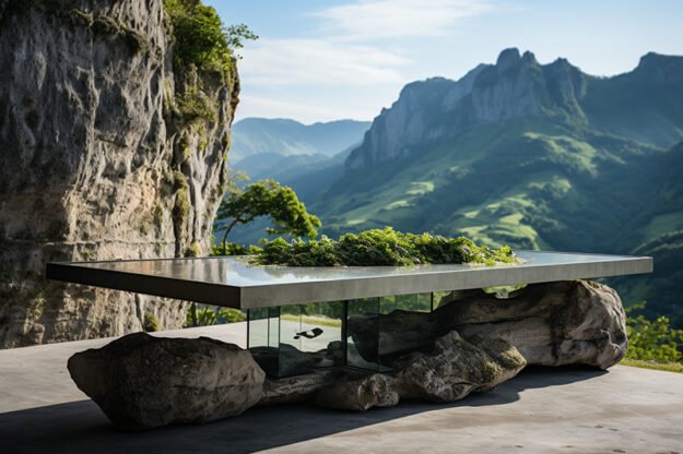 Exquisite Concrete Kitchen Table: A Masterpiece of Elegance and Durability