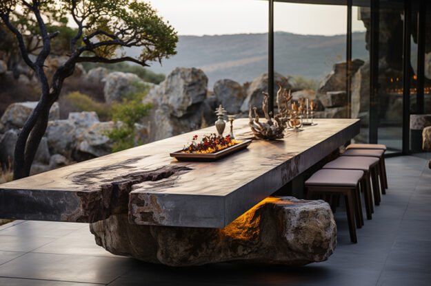 Exquisite Concrete Kitchen Table for Timeless Elegance