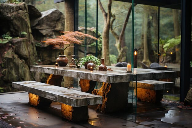 Concrete Kitchen Table: Sophistication Meets Nature