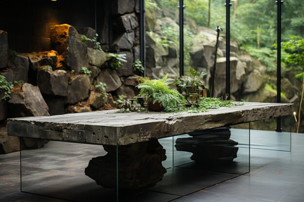 Unique Concrete Kitchen Table for Modern Homes