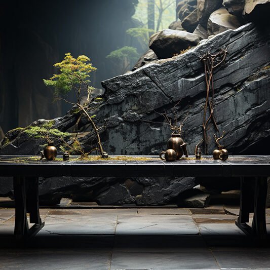 Captivating Black Concrete River Table: A Statement Piece for Your Home