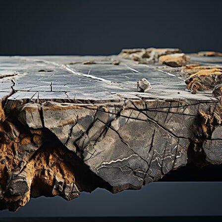 Natural Stone Concrete Table with Cracks