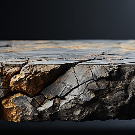 Natural Stone Concrete Table with Cracks