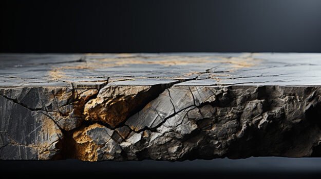 Natural Stone Concrete Table with Cracks
