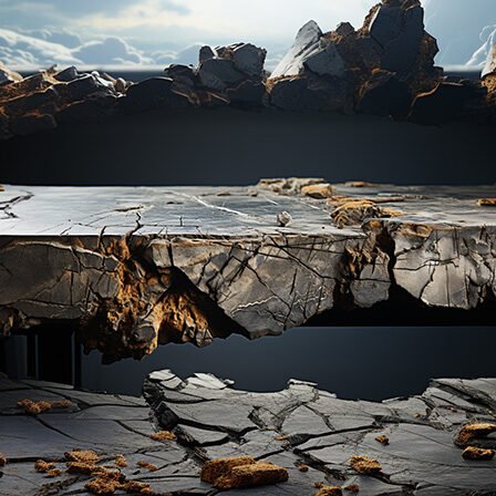 Natural Stone Concrete Table with Cracks: A Statement Piece for Your Home