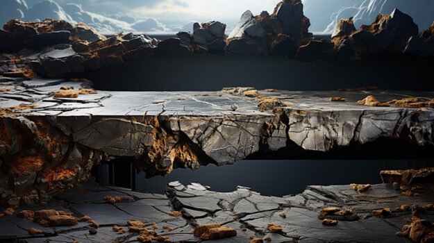 Natural Stone Concrete Table with Cracks: A Statement Piece for Your Home