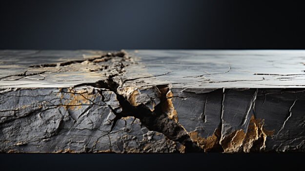 Natural Stone Concrete Table with Cracks –