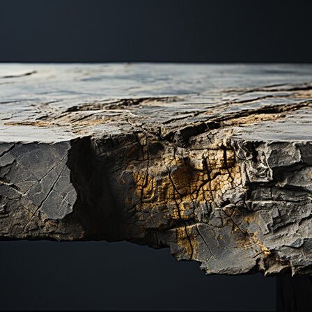 Natural Stone Concrete Table with Cracks