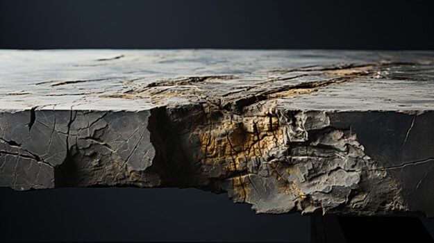 Natural Stone Concrete Table with Cracks