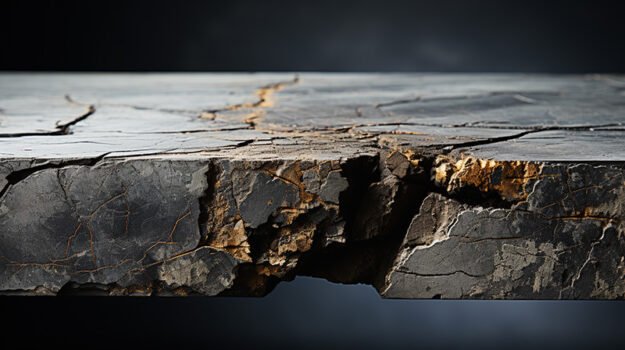 Natural Stone Concrete Table with Cracks - Elevate Your Living Space!