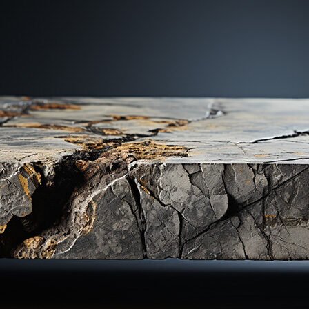 Natural Stone Concrete Table with Cracks