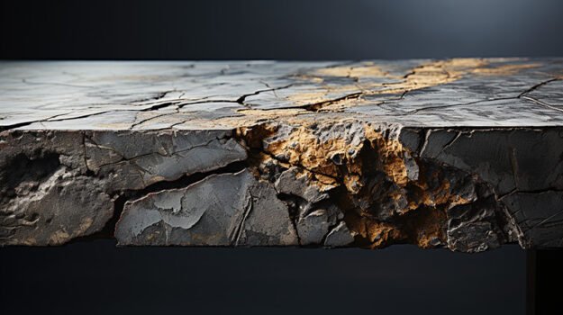 Natural Stone Concrete Table with Cracks