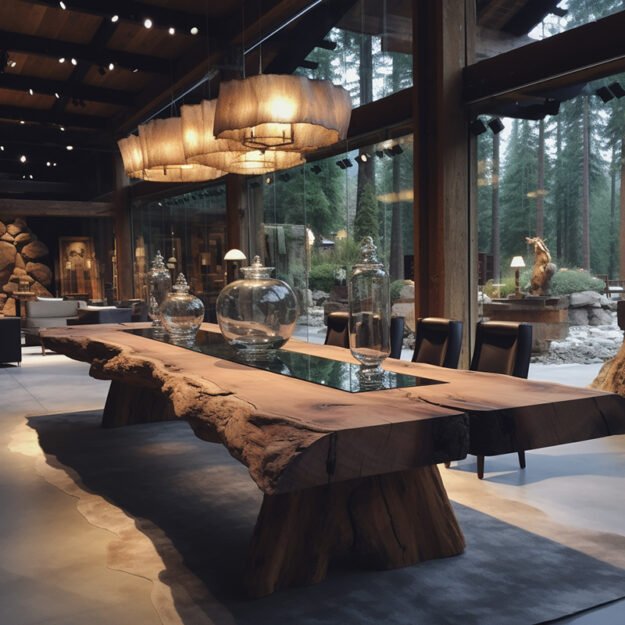 Elegant Glass River Table -