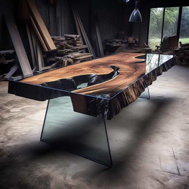 Stunning Glass River Table: A Unique Centerpiece for Your Home