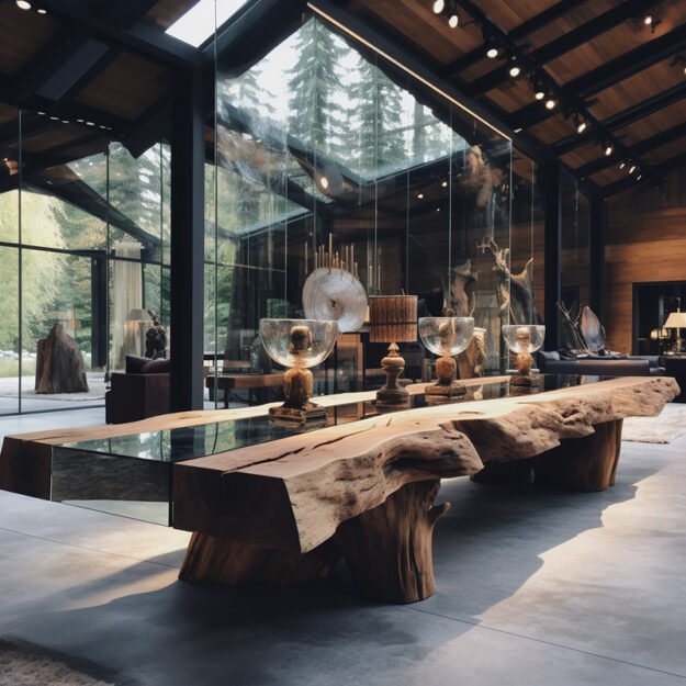 Exquisite Glass River Table: The Definition of Modern Elegance