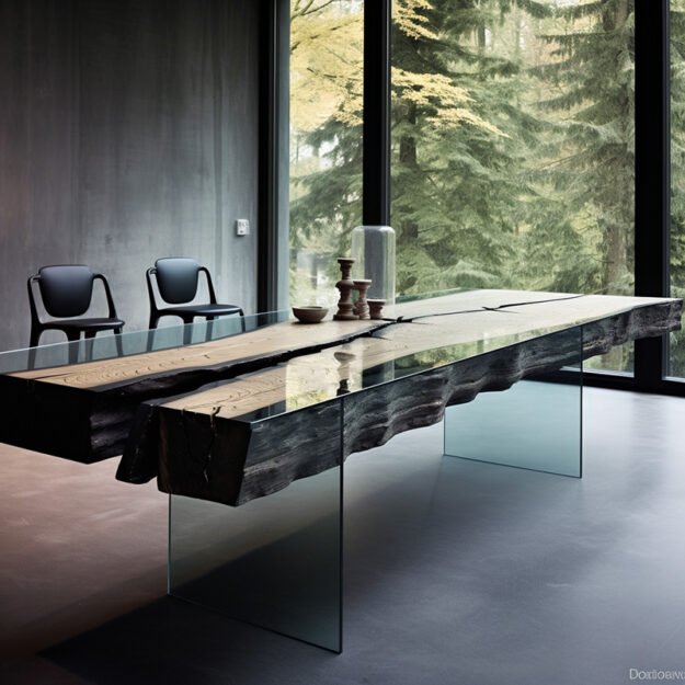 Stunning Glass River Table: Elevate Your Space