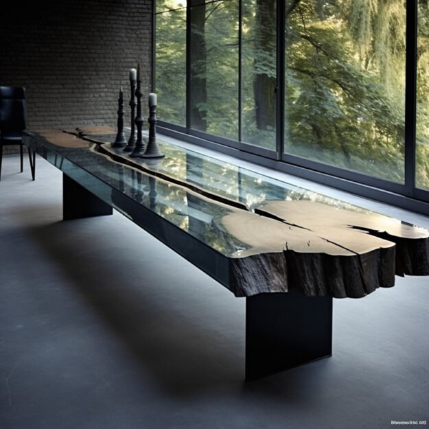 Captivating Glass River Table: Where Nature Meets Elegance