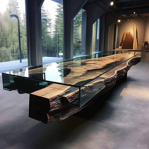 Stunning Glass River Table: Elevate Your Space with Elegance