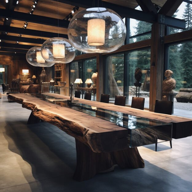 Elegant Glass River Table to Transform Your Space