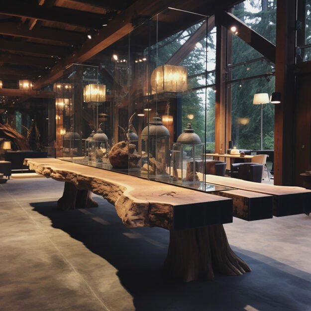 Exquisite Glass River Table: A Fusion of Nature and Artistry