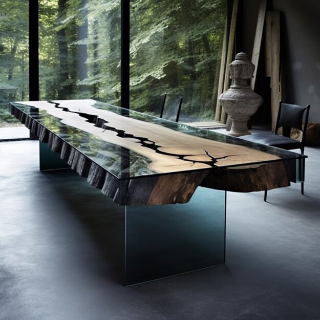 Exquisite Glass River Table that Transforms Your Space