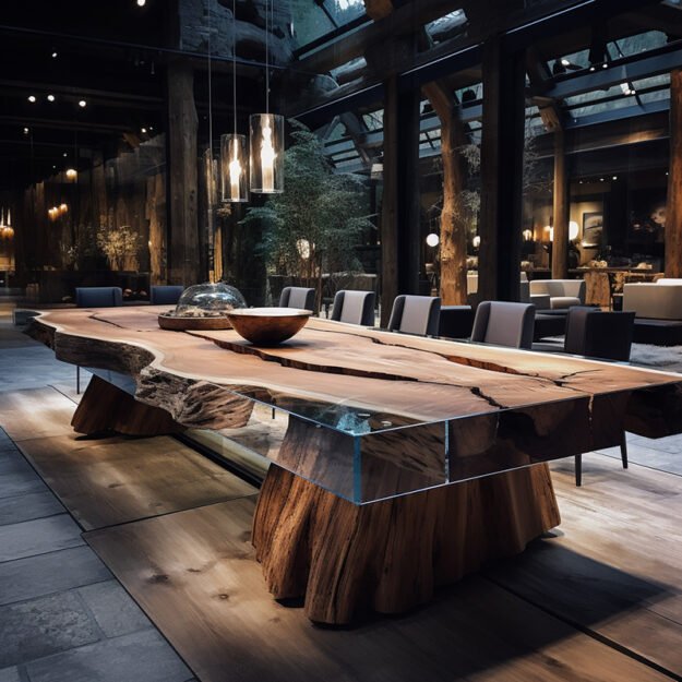 Stunning Glass River Table: A Masterpiece for Modern Living
