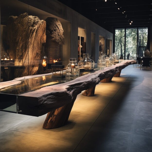 Captivating Glass River Table: Elevate Your Space with Natural Elegance