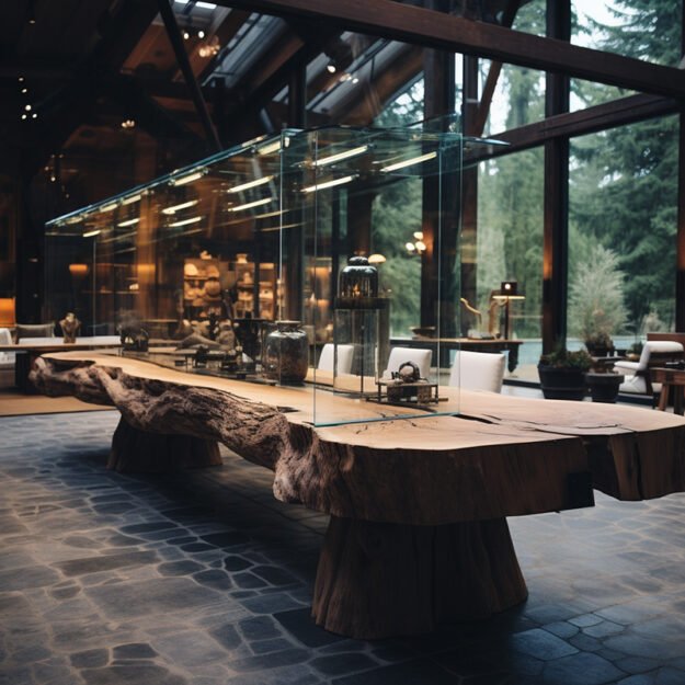 Elegant Glass River Table: Elevate Your Space with Nature's Masterpiece