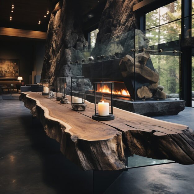 Exquisite Glass River Table: A Statement of Elegance and Craftsmanship