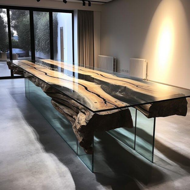 Elegant Glass River Table: A Stunning Centerpiece for Your Home