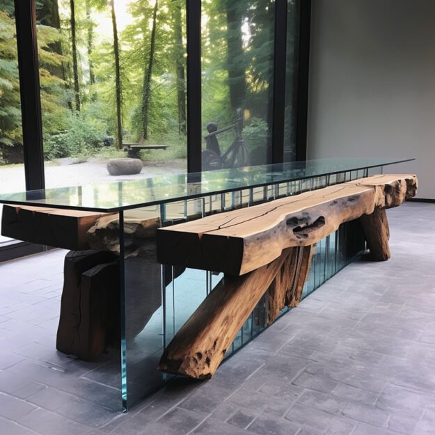 Exquisite Glass River Table for a Contemporary Living Space