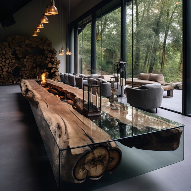 Exquisite Glass River Table: A Statement of Elegance