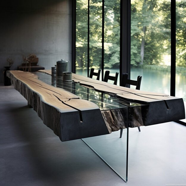 Captivating Glass River Table: Where Elegance Meets Nature