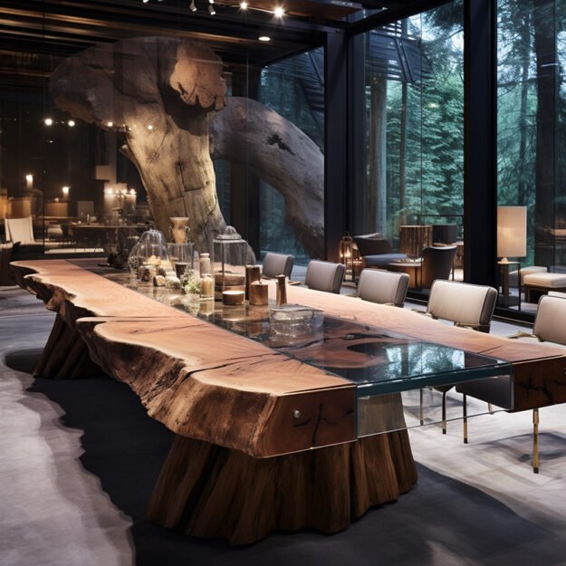 Exquisite Glass River Table: Elevate Your Dining Experience
