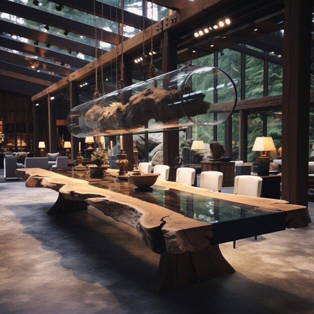 Captivating Glass River Table for Your Luxurious Space