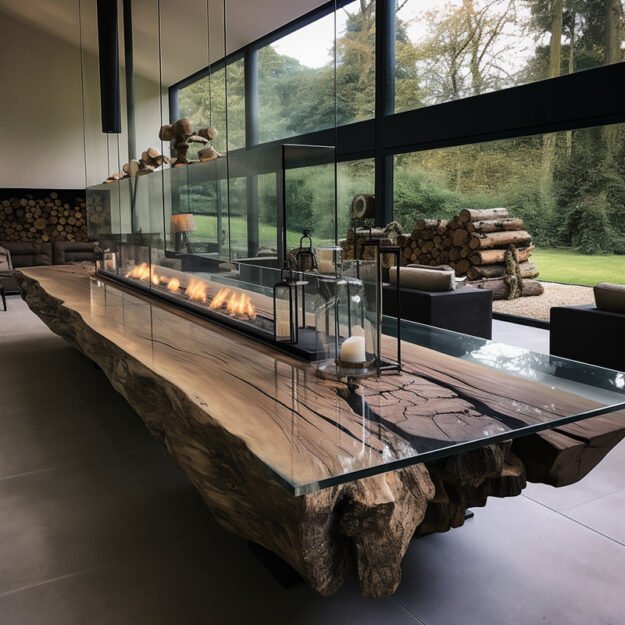 Exquisite Glass River Table for a Timeless Space