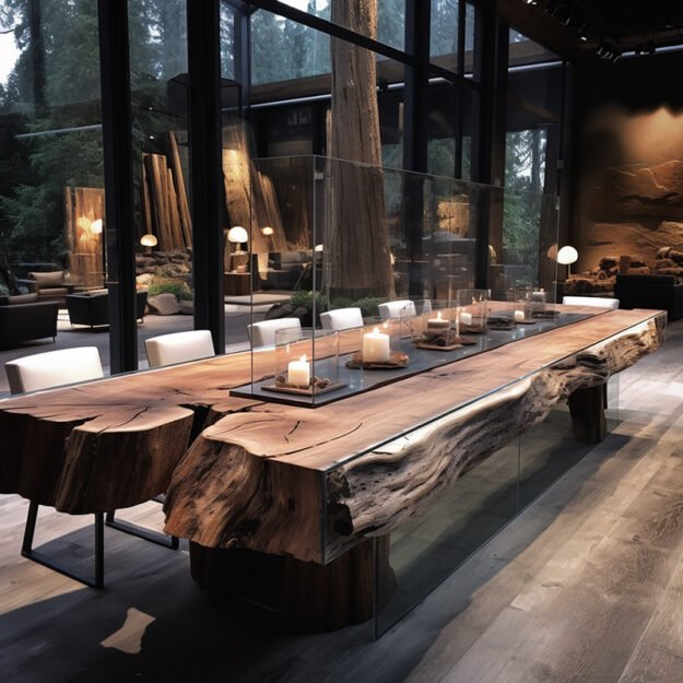 Exquisite Glass River Table: A Statement Piece for Luxurious Spaces
