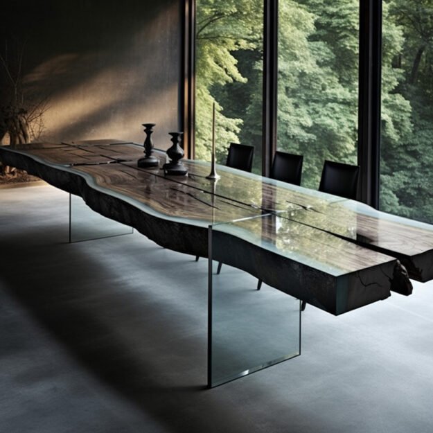 Stunning Glass River Table Transcending Nature's Beauty