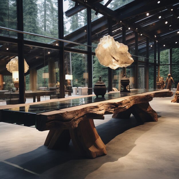 Captivating Glass River Table: A Statement of Elegance and Craftsmanship