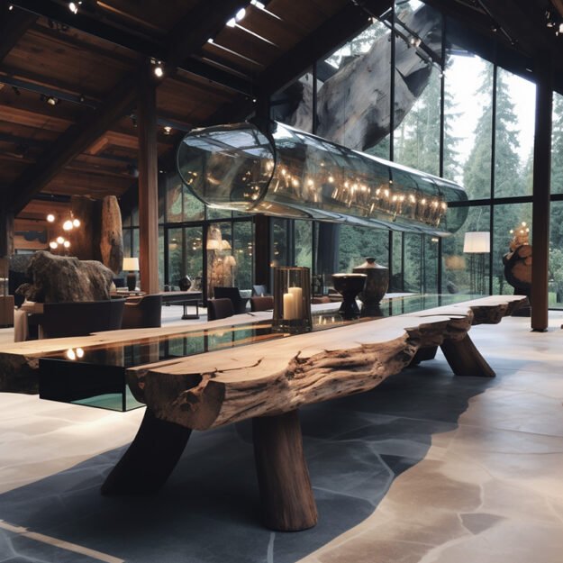 Stunning Glass River Table