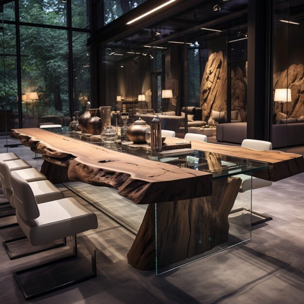 Captivating Glass River Table for a Luxurious Touch